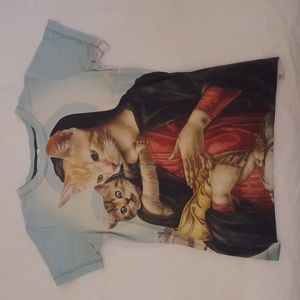 Botticelli Cat painting tshirt